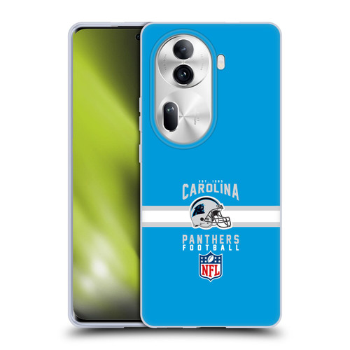 NFL Carolina Panthers Graphics Helmet Typography Soft Gel Case for OPPO Reno11 Pro