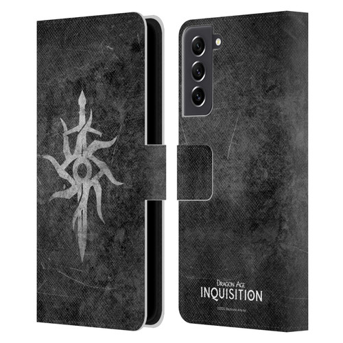 EA Bioware Dragon Age Inquisition Graphics Distressed Symbol Leather Book Wallet Case Cover For Samsung Galaxy S21 FE 5G