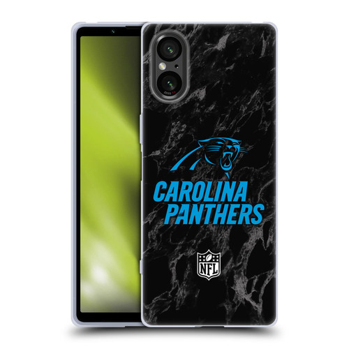 NFL Carolina Panthers Graphics Coloured Marble Soft Gel Case for Sony Xperia 5 V 5G
