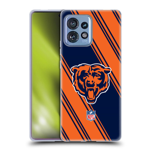 NFL Chicago Bears Artwork Stripes Soft Gel Case for Motorola Moto Edge 40 Pro