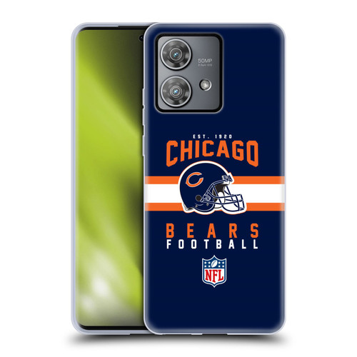 NFL Chicago Bears Graphics Helmet Typography Soft Gel Case for Motorola Edge 40 Neo 5G