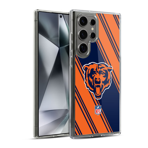 NFL Chicago Bears Artwork Stripes Soft Gel Case for Samsung Galaxy S24 Ultra 5G