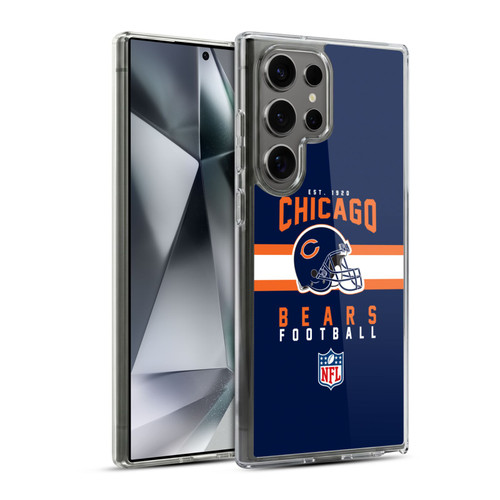 NFL Chicago Bears Graphics Helmet Typography Soft Gel Case for Samsung Galaxy S24 Ultra 5G