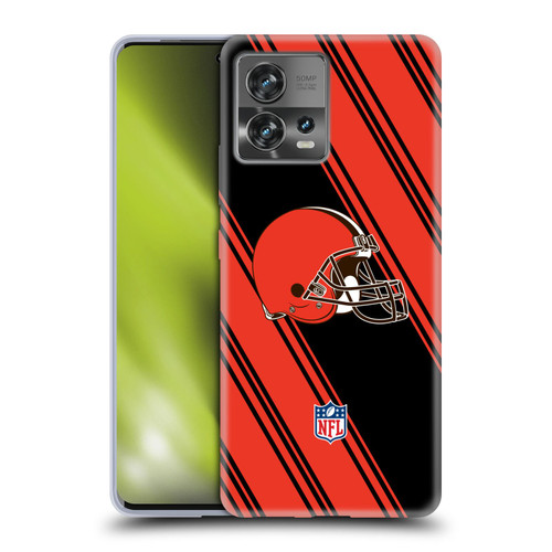 NFL Cleveland Browns Artwork Stripes Soft Gel Case for Motorola Moto Edge 30 Fusion