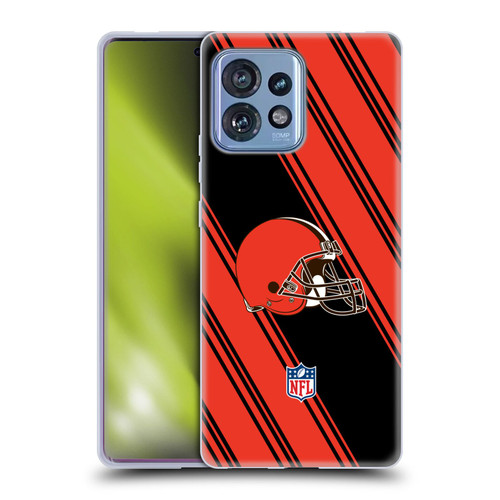NFL Cleveland Browns Artwork Stripes Soft Gel Case for Motorola Moto Edge 40 Pro