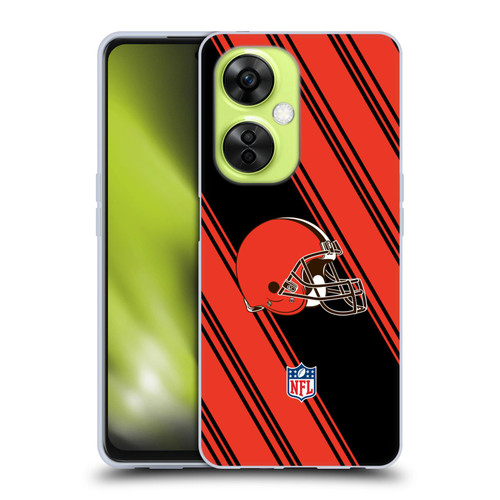 NFL Cleveland Browns Artwork Stripes Soft Gel Case for OnePlus Nord CE 3 Lite 5G