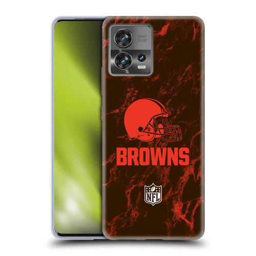 NFL Cleveland Browns Graphics Coloured Marble Soft Gel Case for Motorola Moto Edge 30 Fusion