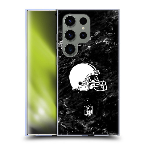 NFL Cleveland Browns Artwork Marble Soft Gel Case for Samsung Galaxy S24 Ultra 5G