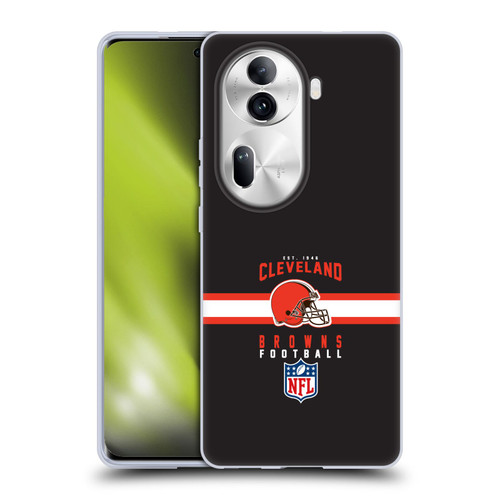 NFL Cleveland Browns Graphics Helmet Typography Soft Gel Case for OPPO Reno11 Pro