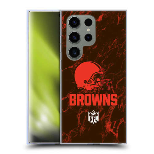 NFL Cleveland Browns Graphics Coloured Marble Soft Gel Case for Samsung Galaxy S24 Ultra 5G