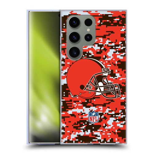 NFL Cleveland Browns Graphics Digital Camouflage Soft Gel Case for Samsung Galaxy S24 Ultra 5G