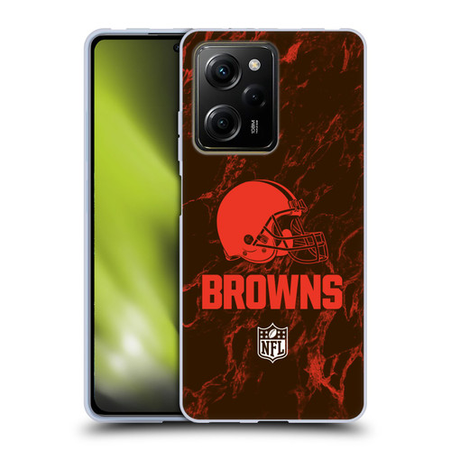 NFL Cleveland Browns Graphics Coloured Marble Soft Gel Case for Xiaomi Redmi Note 12 Pro 5G