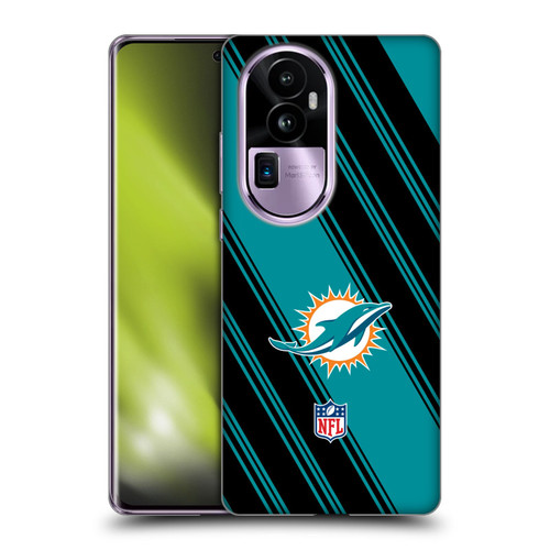 NFL Miami Dolphins Artwork Stripes Soft Gel Case for OPPO Reno10 Pro+