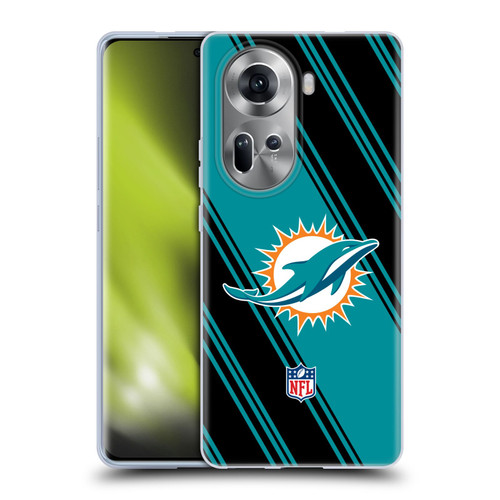 NFL Miami Dolphins Artwork Stripes Soft Gel Case for OPPO Reno11