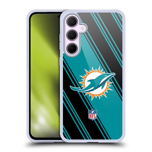 NFL Miami Dolphins Artwork Stripes Soft Gel Case for Samsung Galaxy A35 5G