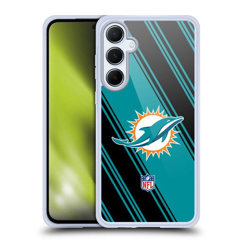 NFL Miami Dolphins Artwork Stripes Soft Gel Case for Samsung Galaxy A55 5G