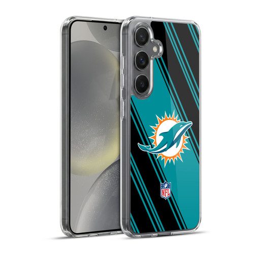 NFL Miami Dolphins Artwork Stripes Soft Gel Case for Samsung Galaxy S24+ 5G