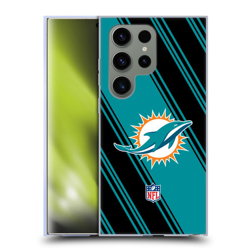 NFL Miami Dolphins Artwork Stripes Soft Gel Case for Samsung Galaxy S24 Ultra 5G