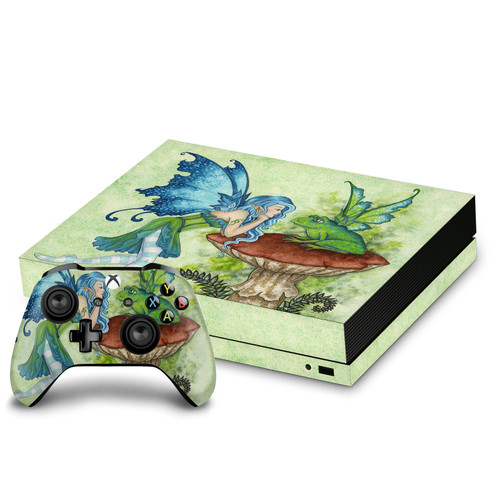 Amy Brown Fairy Art Frog Gossip Pixie Vinyl Sticker Skin Decal Cover for Microsoft Xbox One X Bundle