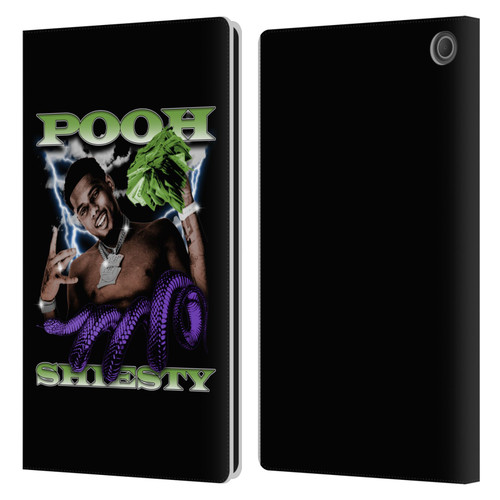 Pooh Shiesty Graphics Photo Leather Book Wallet Case Cover For Amazon Fire Max 11 2023
