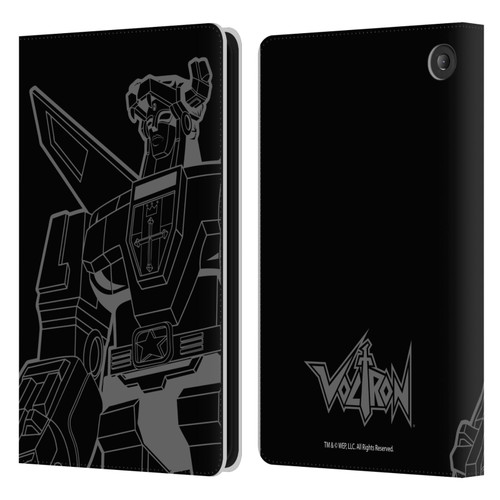 Voltron Graphics Oversized Black Robot Leather Book Wallet Case Cover For Amazon Fire 7 2022