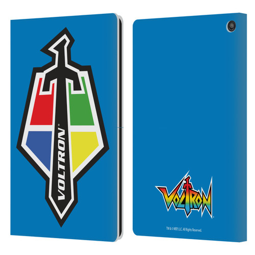 Voltron Graphics Badge Logo Leather Book Wallet Case Cover For Amazon Fire HD 10 / Plus 2021