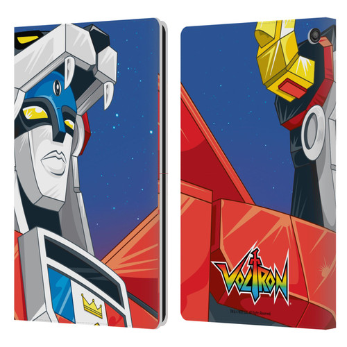 Voltron Graphics Head Leather Book Wallet Case Cover For Amazon Fire HD 10 / Plus 2021