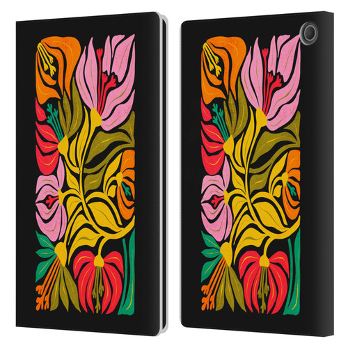 Ayeyokp Plants And Flowers Flor De Mar Flower Market Leather Book Wallet Case Cover For Amazon Fire Max 11 2023