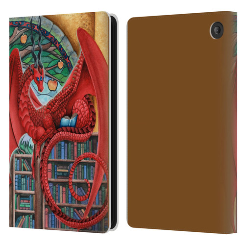 Carla Morrow Dragons Gateway Of Knowledge Leather Book Wallet Case Cover For Amazon Fire 7 2022