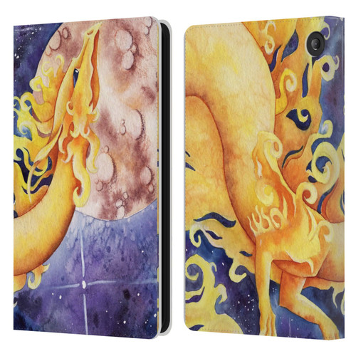 Carla Morrow Dragons Golden Sun Dragon Leather Book Wallet Case Cover For Amazon Fire 7 2022