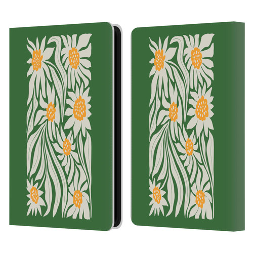 Ayeyokp Plants And Flowers Sunflowers Green Leather Book Wallet Case Cover For Amazon Kindle Paperwhite 5 (2021)