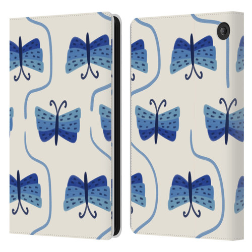 Gabriela Thomeu Art Butterfly Leather Book Wallet Case Cover For Amazon Fire 7 2022