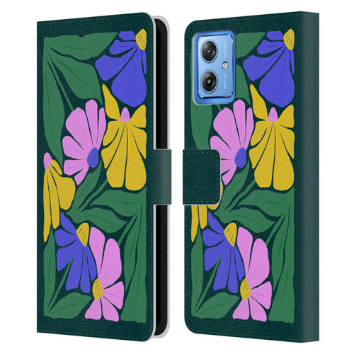 Ayeyokp Plants And Flowers Summer Foliage Flowers Matisse Leather Book Wallet Case Cover For Motorola Moto G54 5G