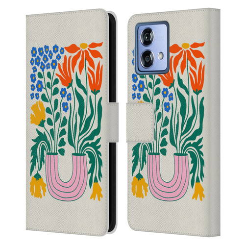 Ayeyokp Plants And Flowers Withering Flower Market Leather Book Wallet Case Cover For Motorola Moto G84 5G