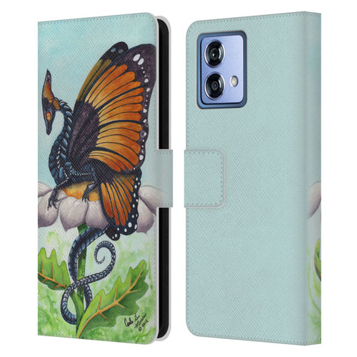 Carla Morrow Dragons The Monarch Leather Book Wallet Case Cover For Motorola Moto G84 5G