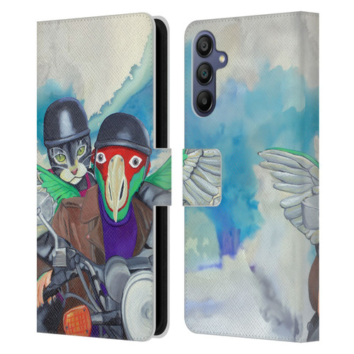 Jody Wright Animals Bikers Different Strokes Leather Book Wallet Case Cover For Samsung Galaxy A15