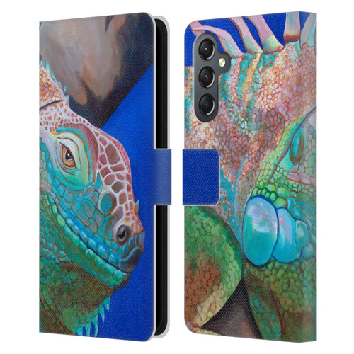 Jody Wright Animals Iguana Attitude Leather Book Wallet Case Cover For Samsung Galaxy A25 5G