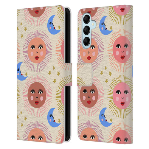 Gabriela Thomeu Art Sun Moon Star Leather Book Wallet Case Cover For Samsung Galaxy M14 5G