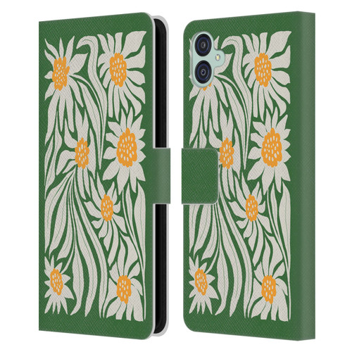 Ayeyokp Plants And Flowers Sunflowers Green Leather Book Wallet Case Cover For Samsung Galaxy M04 5G / A04e