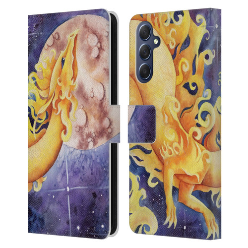 Carla Morrow Dragons Golden Sun Dragon Leather Book Wallet Case Cover For Samsung Galaxy M54 5G
