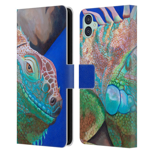 Jody Wright Animals Iguana Attitude Leather Book Wallet Case Cover For Samsung Galaxy M04 5G / A04e