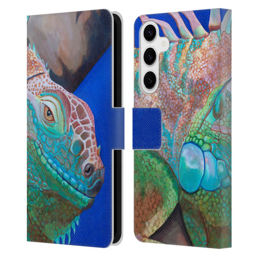 Jody Wright Animals Iguana Attitude Leather Book Wallet Case Cover For Samsung Galaxy S24+ 5G