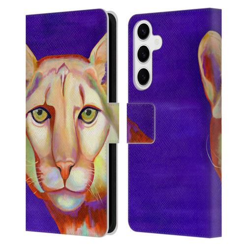 Jody Wright Animals Panther Leather Book Wallet Case Cover For Samsung Galaxy S24+ 5G