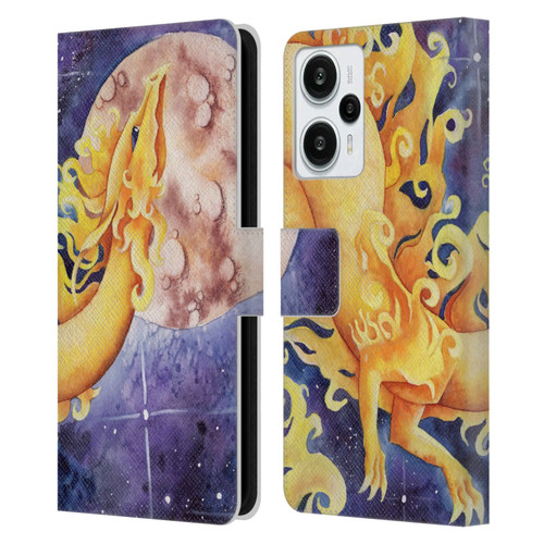 Carla Morrow Dragons Golden Sun Dragon Leather Book Wallet Case Cover For Xiaomi Redmi Note 12T