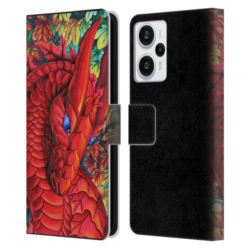 Carla Morrow Dragons Red Autumn Dragon Leather Book Wallet Case Cover For Xiaomi Redmi Note 12T