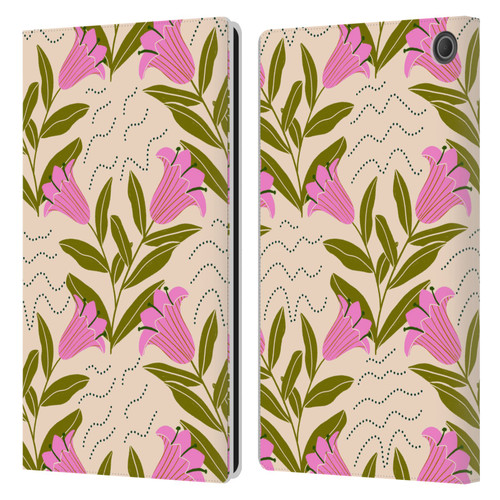 Gabriela Thomeu Floral Tulip Leather Book Wallet Case Cover For Amazon Fire Max 11 2023