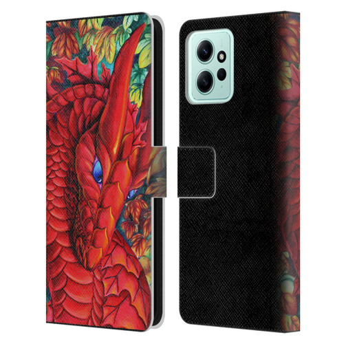 Carla Morrow Dragons Red Autumn Dragon Leather Book Wallet Case Cover For Xiaomi Redmi 12
