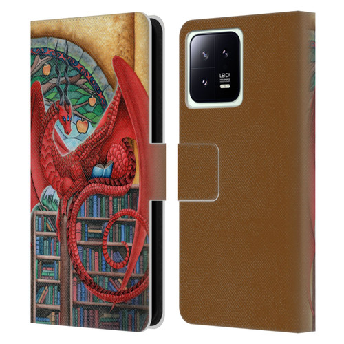 Carla Morrow Dragons Gateway Of Knowledge Leather Book Wallet Case Cover For Xiaomi 13 5G