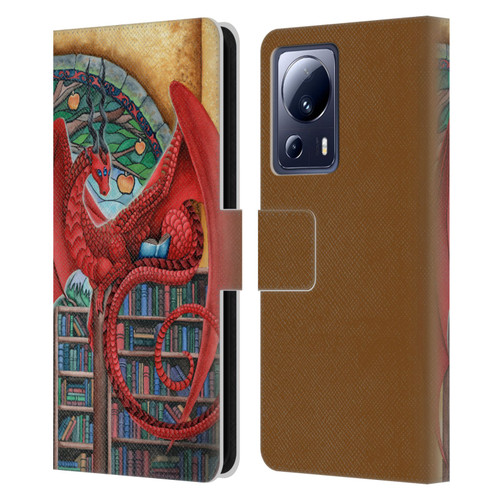 Carla Morrow Dragons Gateway Of Knowledge Leather Book Wallet Case Cover For Xiaomi 13 Lite 5G