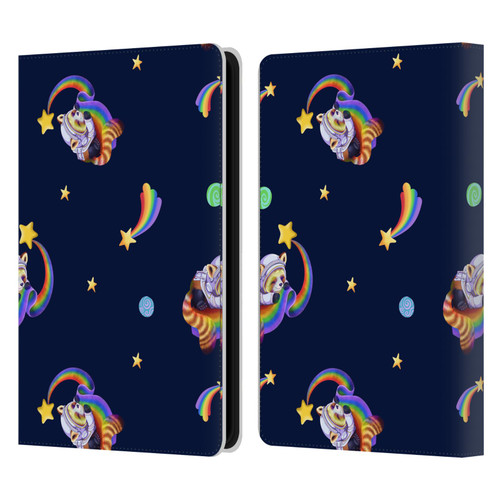 Carla Morrow Patterns Red Panda Leather Book Wallet Case Cover For Amazon Kindle Paperwhite 5 (2021)